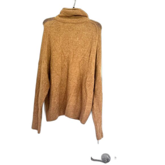 Vince Alpaca Blend Half-Zip Funnel Neck Sweater Brown Size L - Picture 4 of 8